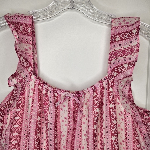 The Children's Place Girls Pink Beige Striped Ruffle Elastic Waist Dress Size 16 - Picture 13 of 13